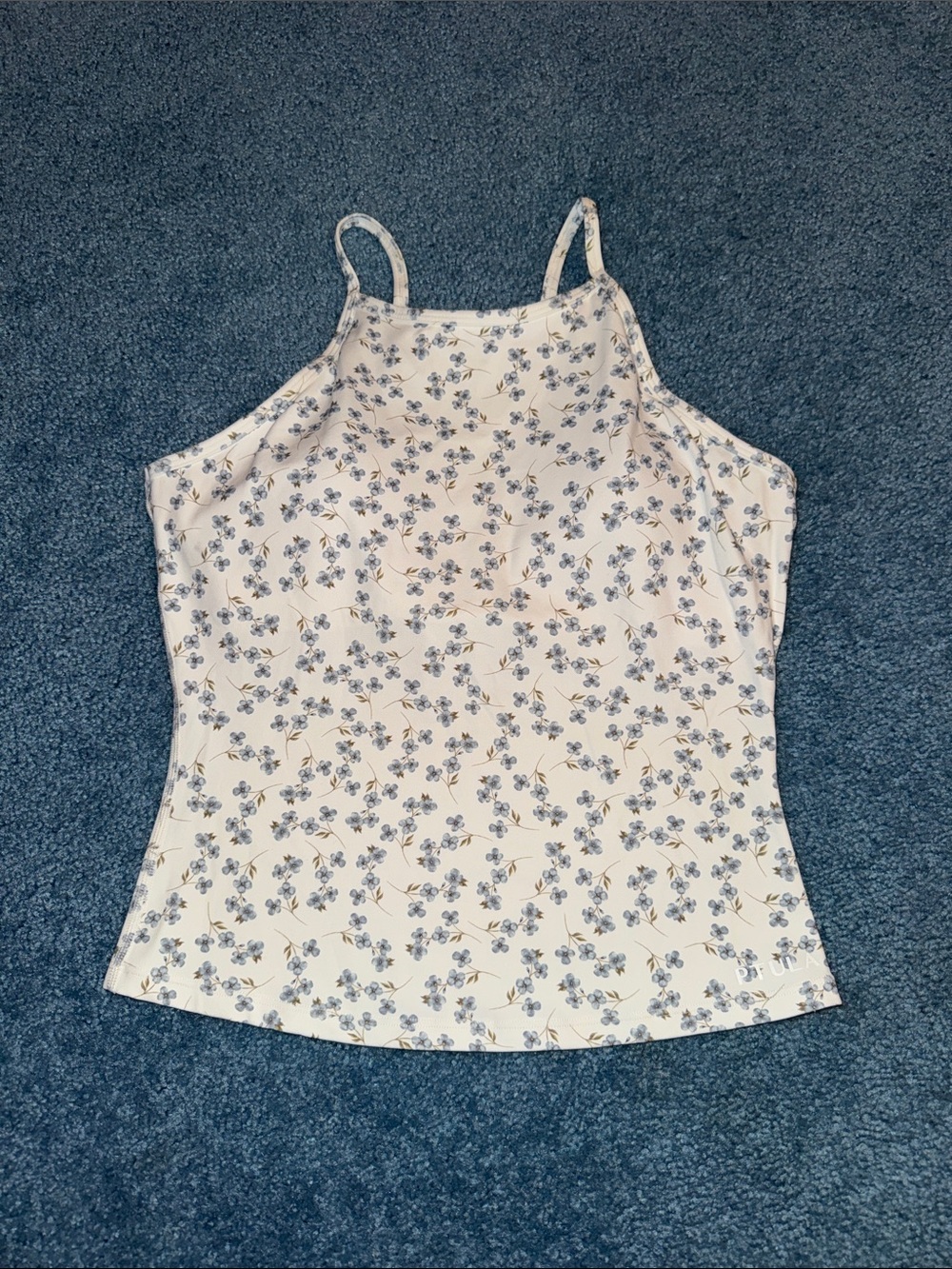 P'tula White Cami with Blue Floral Print